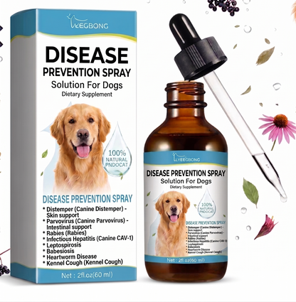 Disease Prevention Spray for Dogs Canine Distemper (Care Disease)  Canine Parvovirus (Parvo) Rabies Exposure Risks Canine Infectious Hepatitis (CAV-1) Leptospirosis Babesiosis Heartworm Disease Risks Kennel Cough