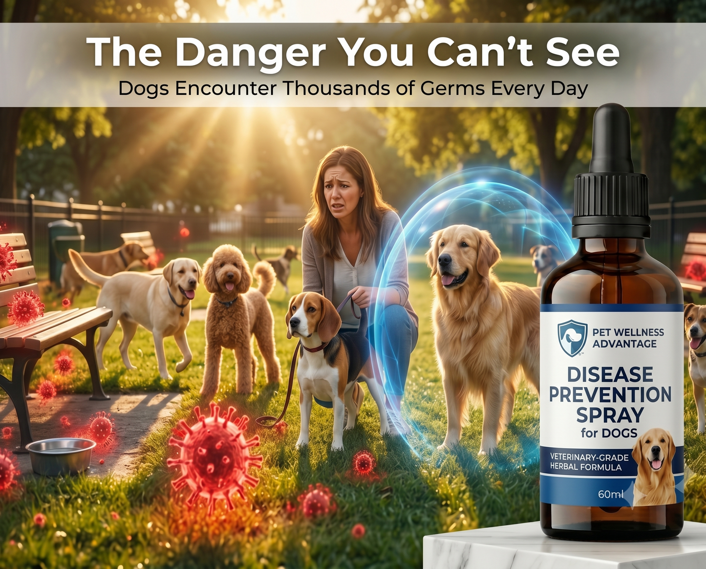Disease Prevention Spray for Dogs Canine Distemper (Care Disease)  Canine Parvovirus (Parvo) Rabies Exposure Risks Canine Infectious Hepatitis (CAV-1) Leptospirosis Babesiosis Heartworm Disease Risks Kennel Cough
