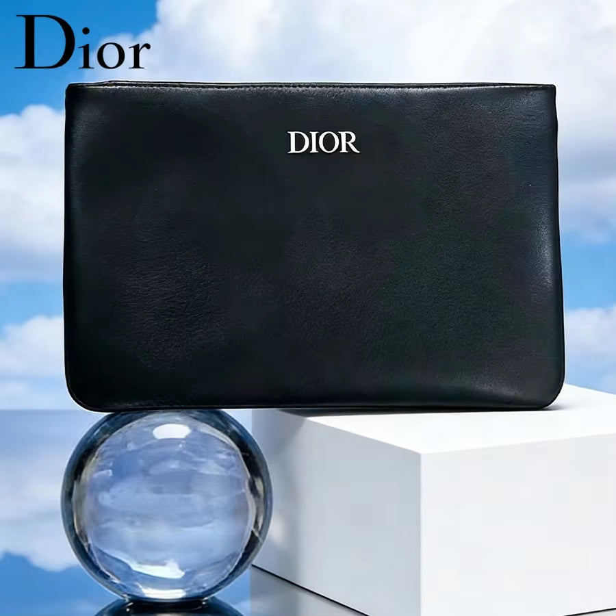 Dior’s Bag Unique Black Leather Handbag With Brand Logo Luxury Style Elegant Avant-Garde Matching For Daily Fashion Dinner Outin