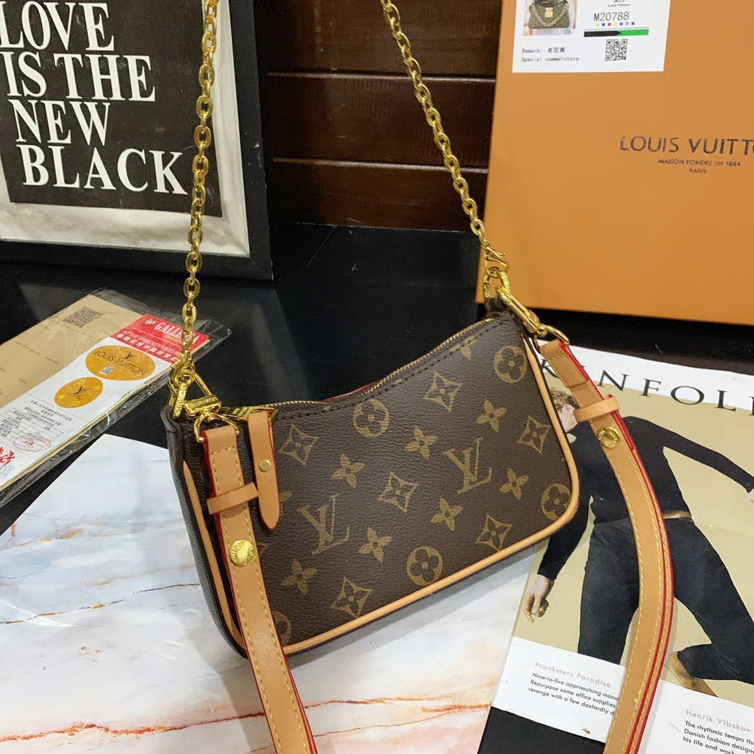 Louis Vuitton Monogram Pochette Brown 20Cm, Designer Handbags, Womens Purse, luxury bags