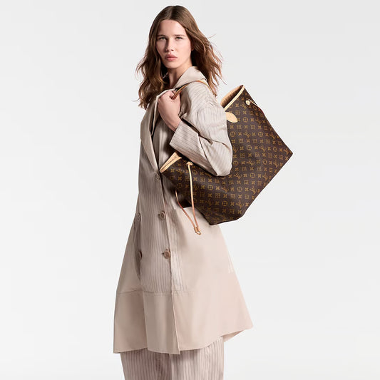 Louis Vuitton Neverfull GM Tote Bag Monogram Canvas Beige 39cm M46978, Designer Handbags, Womens Purse, luxury bags