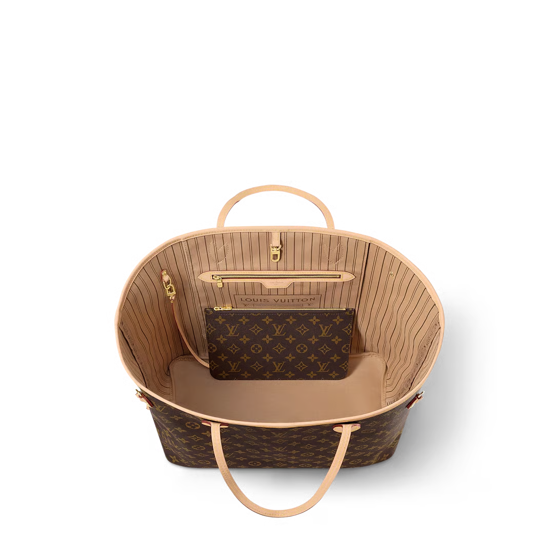 Louis Vuitton Neverfull GM Tote Bag Monogram Canvas Beige 39cm M46978, Designer Handbags, Womens Purse, luxury bags