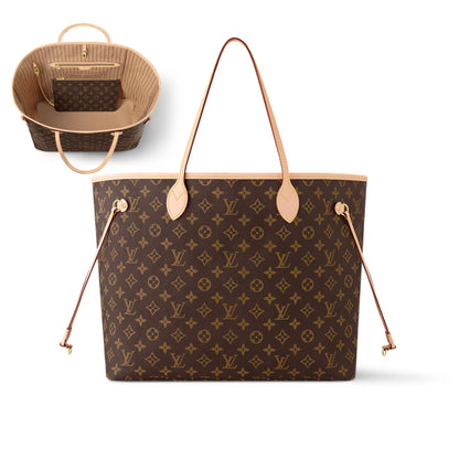 Louis Vuitton Neverfull GM Tote Bag Monogram Canvas Beige 39cm M46978, Designer Handbags, Womens Purse, luxury bags